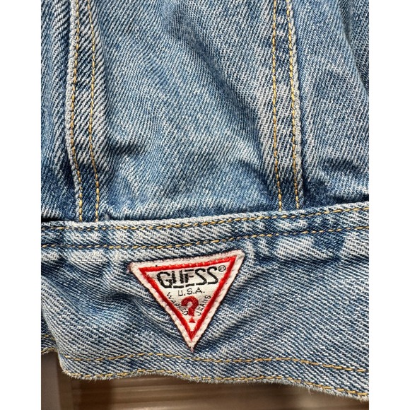 Vintage Georges Marciano for Guess Denim Jacket XL Blue Acid Wash Trucker 80/90s - Picture 4 of 7